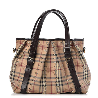 Burberry Haymarket Check Metal Stitch Lowry Dark Brown 1 of 24