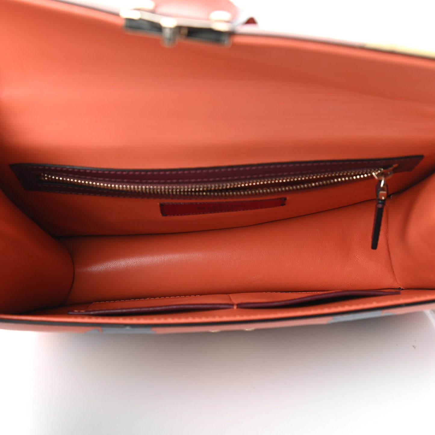 Vitello Floral Medium Glam Lock Rockstud Flap Orange Multicolor
