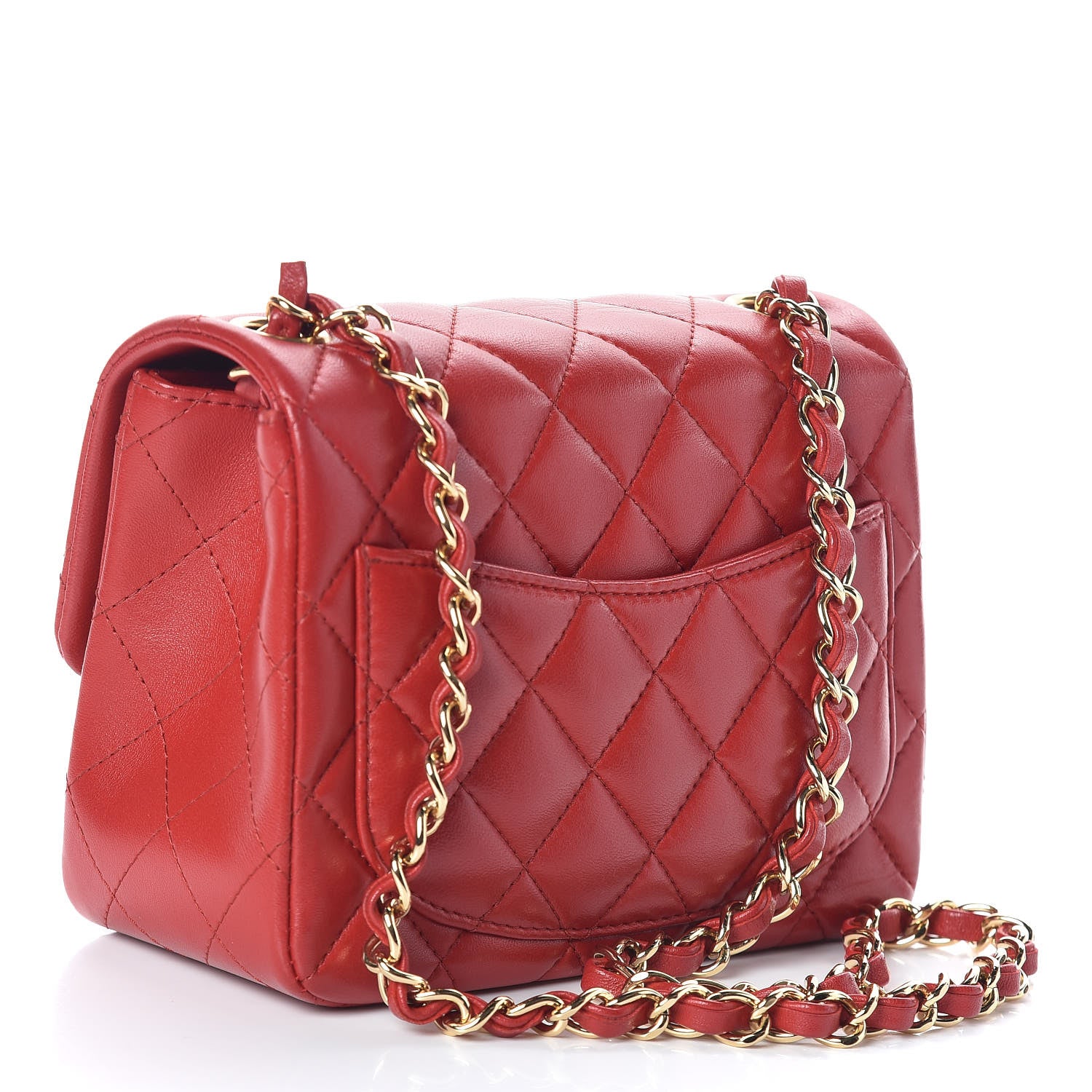 Chanel Lambskin Quilted Mini Square Flap Red 3 of 10