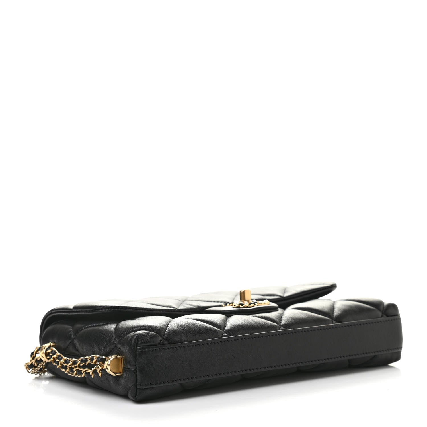 Chanel Lambskin Quilted Crush On Chains Flap Bag Black 4 of 9
