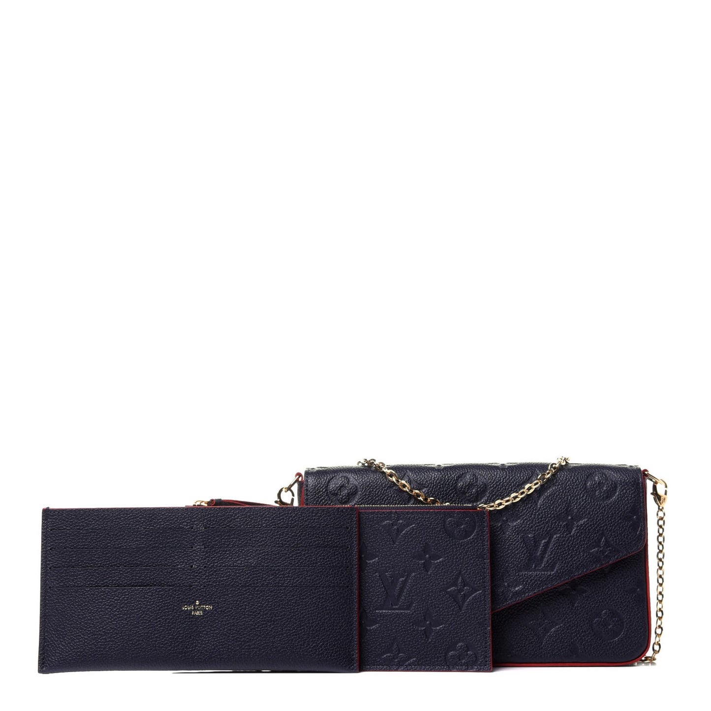 Empreinte Pochette Felicie Chain Wallet Marine Rouge