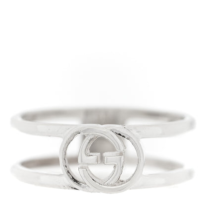 Gucci Sterling Silver 6mm Interlocking G Open Band Ring 54 7 1 of 4
