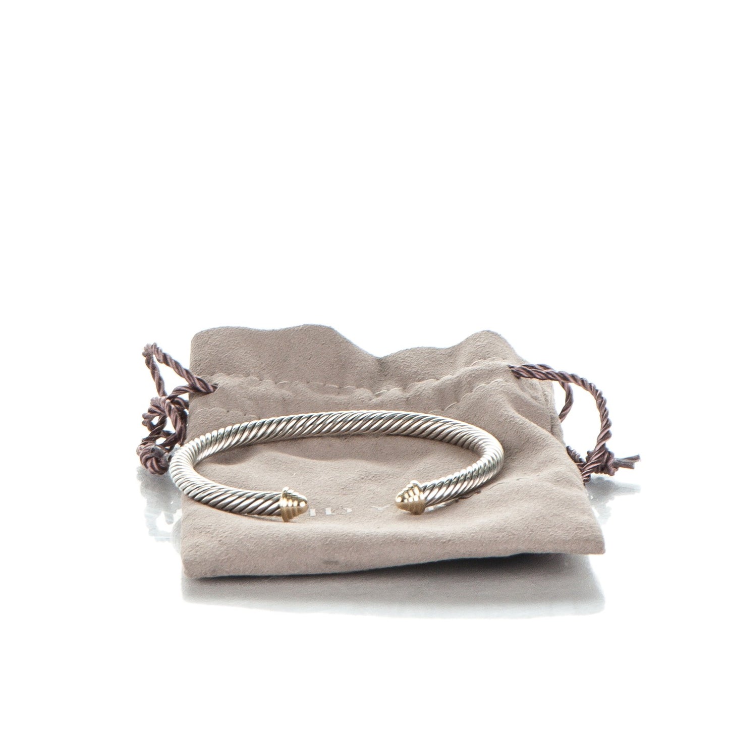 Sterling Silver 14K Yellow Gold 5mm Cable Classics Bracelet