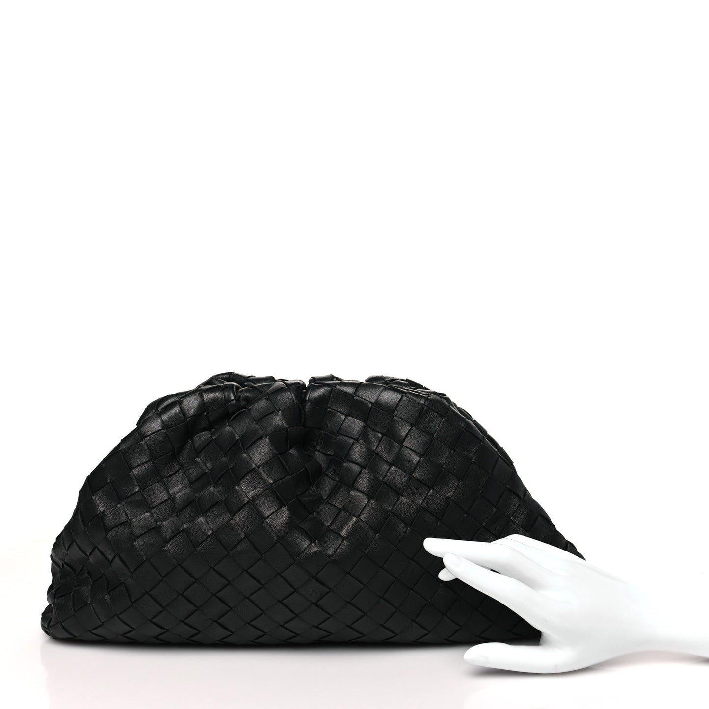 Nappa Maxi Intrecciato The Pouch Oversized Clutch Black
