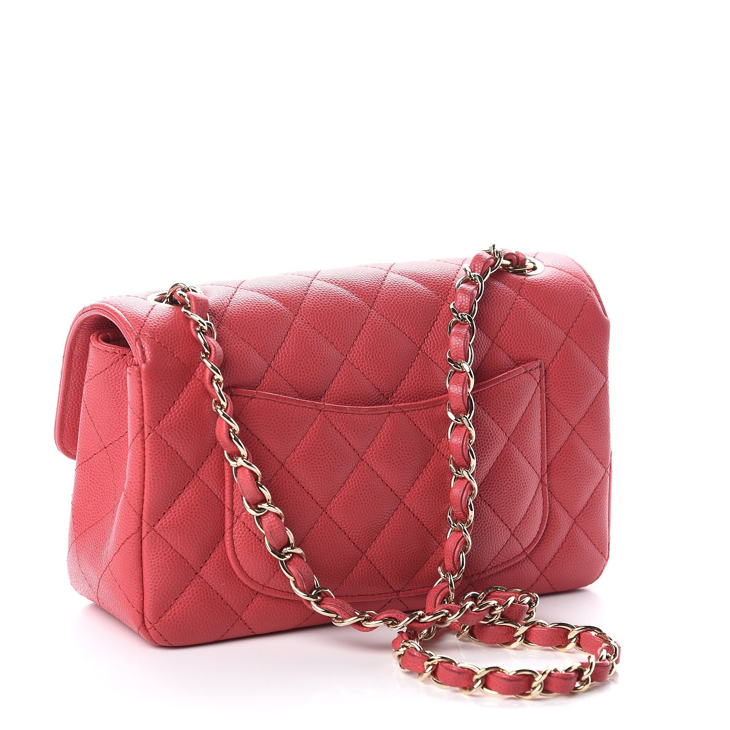 Chanel Caviar Quilted Mini Rectangular Flap Dark Pink 2 of 8