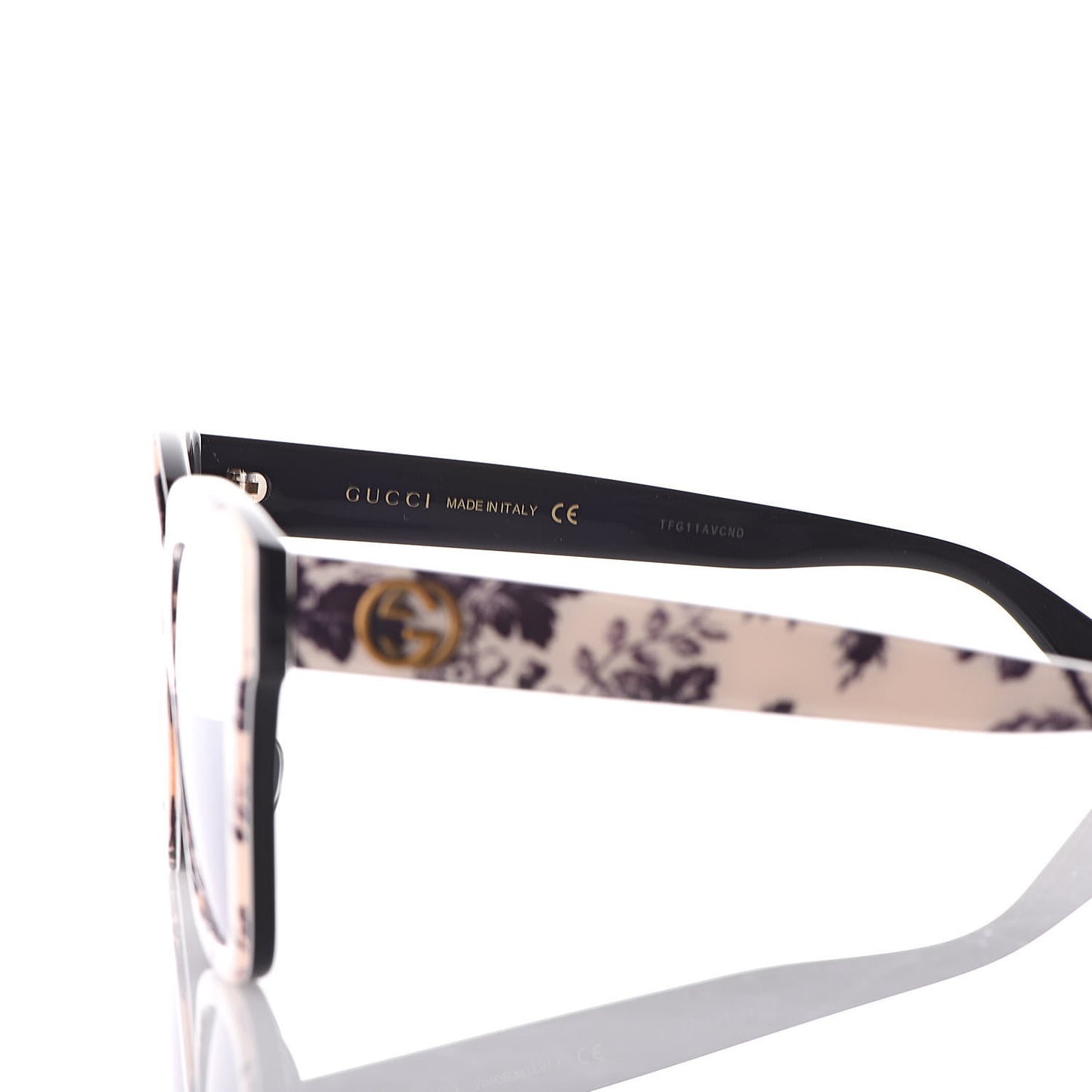 Acetate Herbarium Print Square Frame Sunglasses GG0029SA White