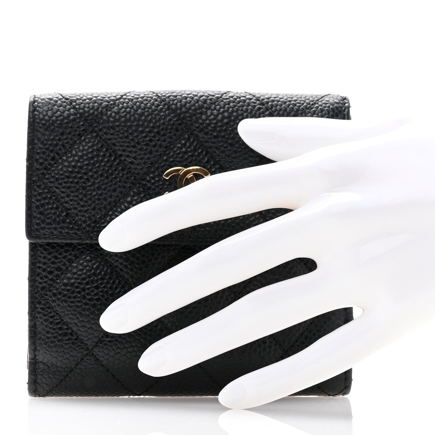 Chanel Caviar Quilted Compact French Flap Wallet Black 2 of 11
