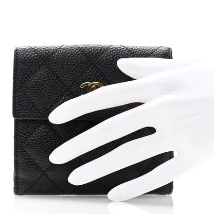 Chanel Caviar Quilted Compact French Flap Wallet Black 2 of 11