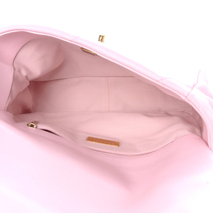 Chanel Lambskin Quilted Large Chanel 19 Flap Light Pink 5 of 9