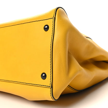 Fendi Vitello Zucca Large Peekaboo Iconic Satchel Yellow Tobacco 10 of 10