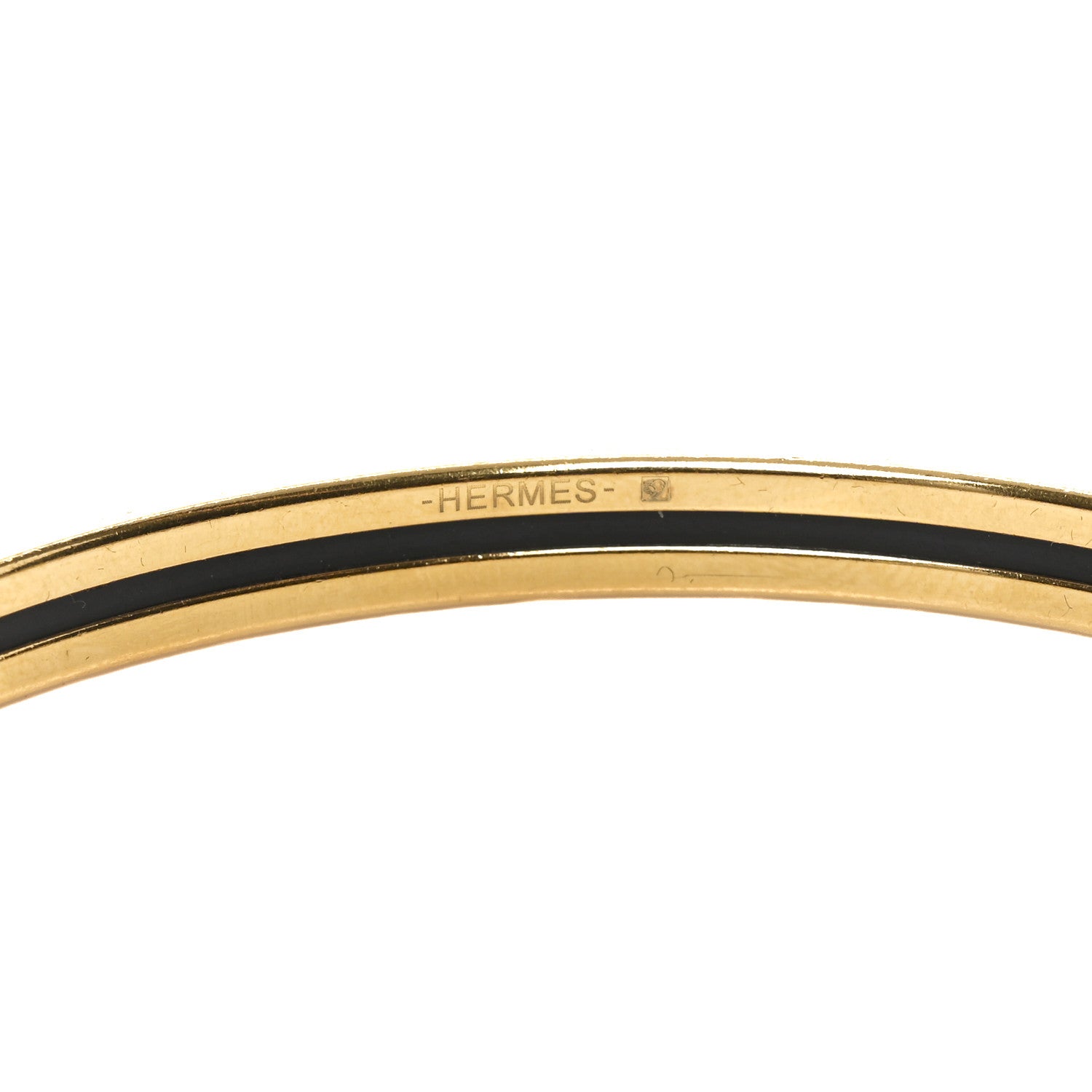 Hermes Enamel Printed Extra Narrow Uni Bracelet 70 Marron Glace 4 of 5