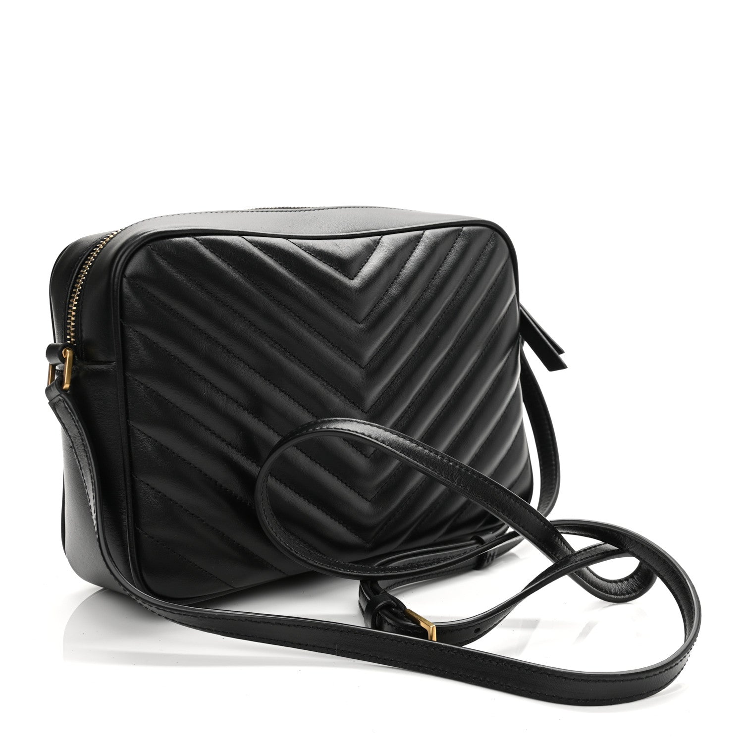 Saint Laurent Calfskin Matelasse Monogram Lou Camera Bag Black 2 of 9