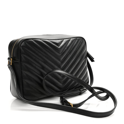 Saint Laurent Calfskin Matelasse Monogram Lou Camera Bag Black 2 of 9