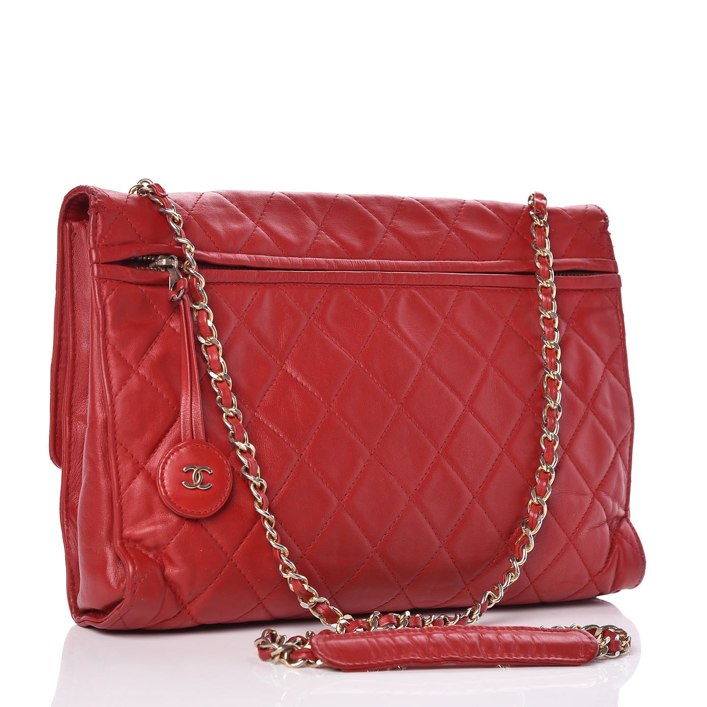 Lambskin Quilted Flap Red
