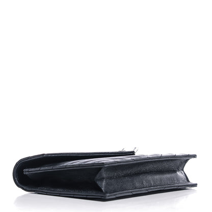 Saint Laurent Calfskin Matelasse Chevron Monogram Chain Wallet Black 4 of 8