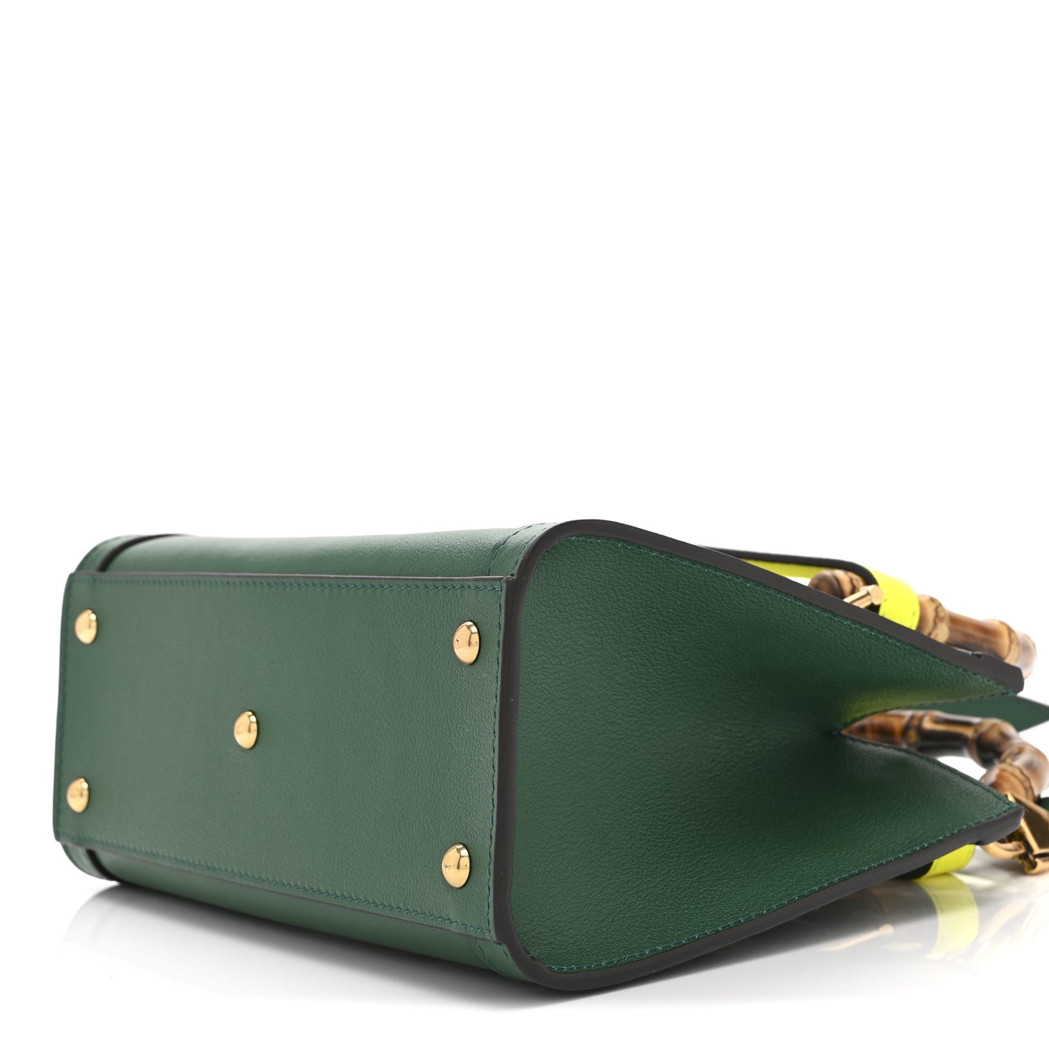 Gucci Wonka Grain Calfskin Mini Diana Tote Bag Green Yellow Fluo 11 of 12