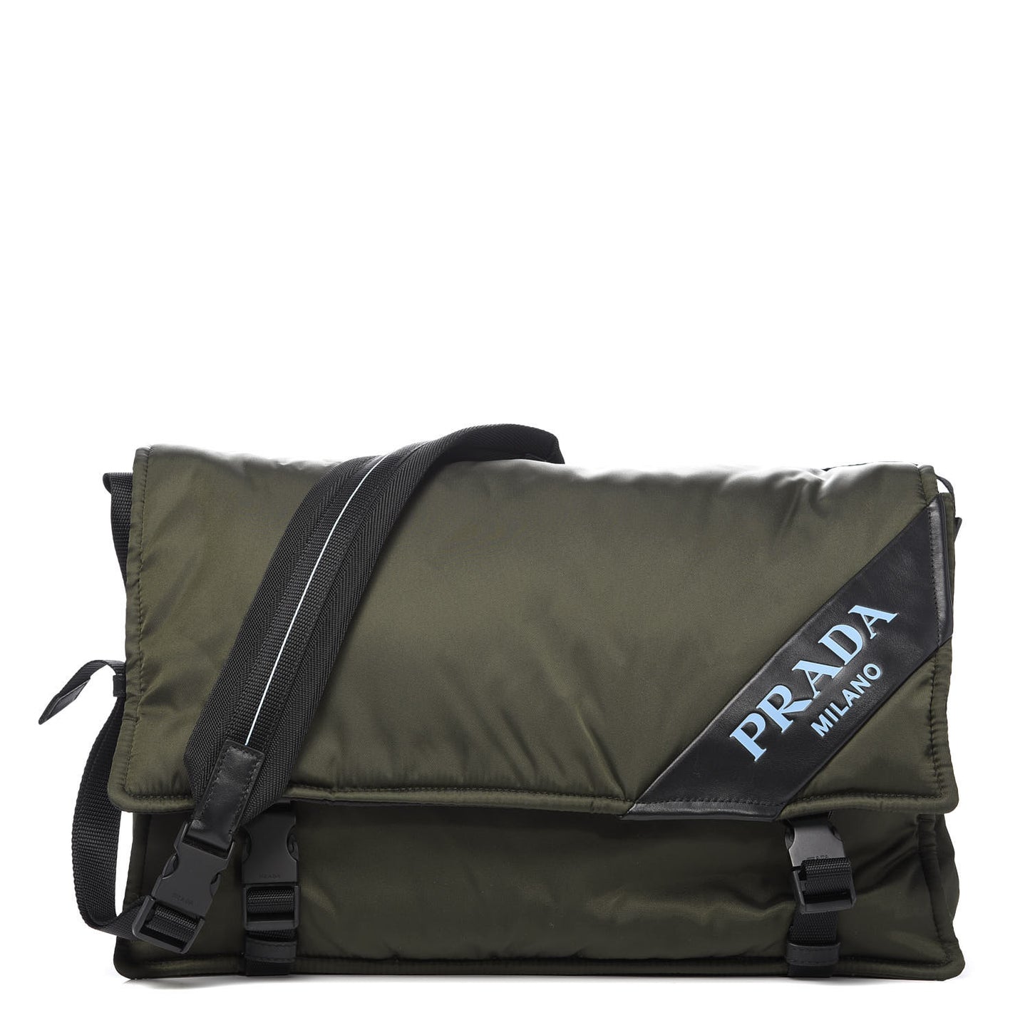 Tessuto Nylon Soft Calf Messenger Militare Black