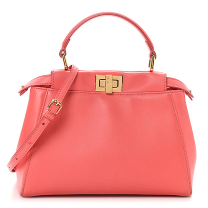 Fendi Nappa Stacked Bar Mini Peekaboo Iconic Satchel Lampone 1 of 10