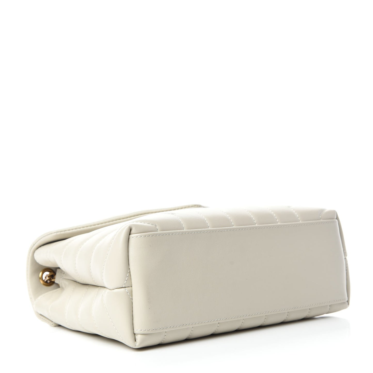 Calfskin Y Quilted Monogram Small Loulou Chain Satchel Crema Soft