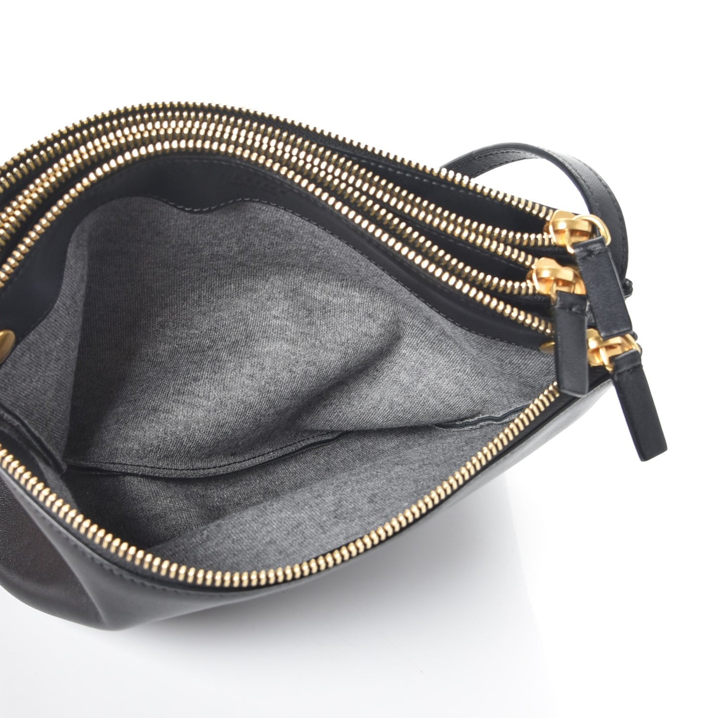 Lambskin Large Trio Crossbody Bag Black