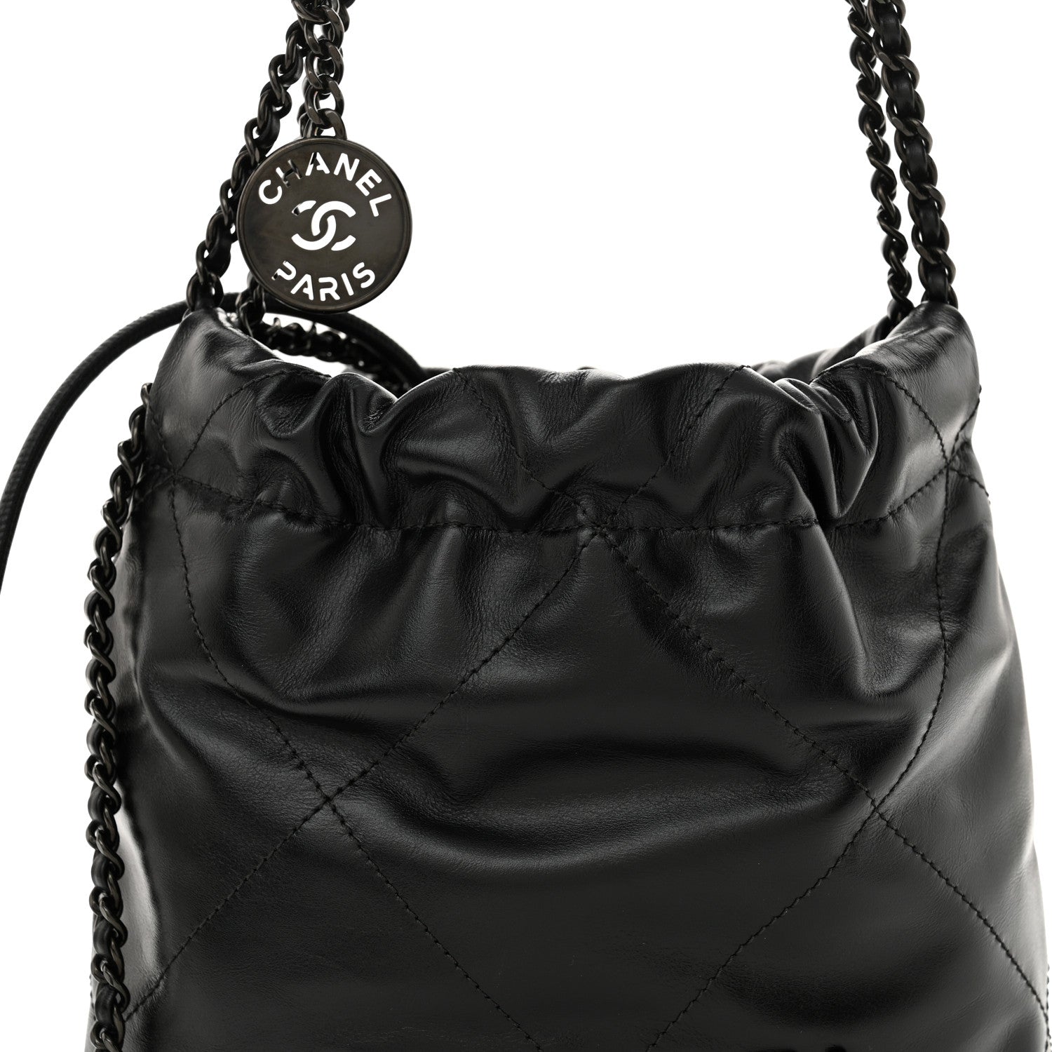 Chanel Shiny Calfskin Quilted Mini Chanel 22 So Black 8 of 11