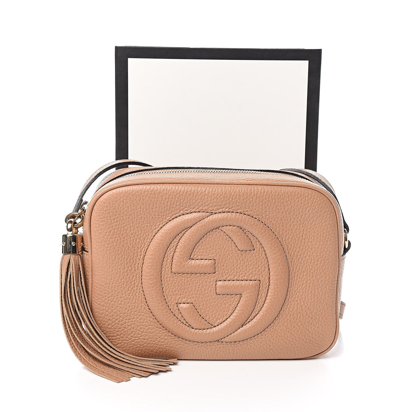 Pebbled Calfskin Small Soho Disco Bag Rose Beige