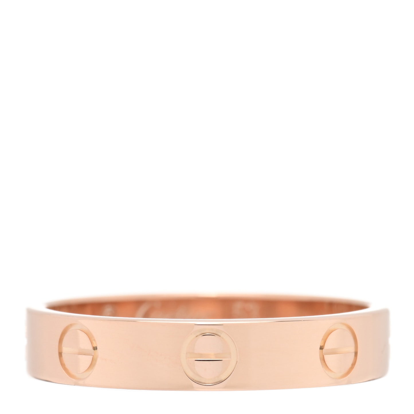 18K Pink Gold 3.5mm LOVE Wedding Band Ring 53 6.5