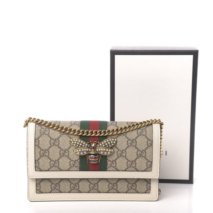 Gucci GG Supreme Monogram Web Queen Margaret Chain Wallet White 10 of 10