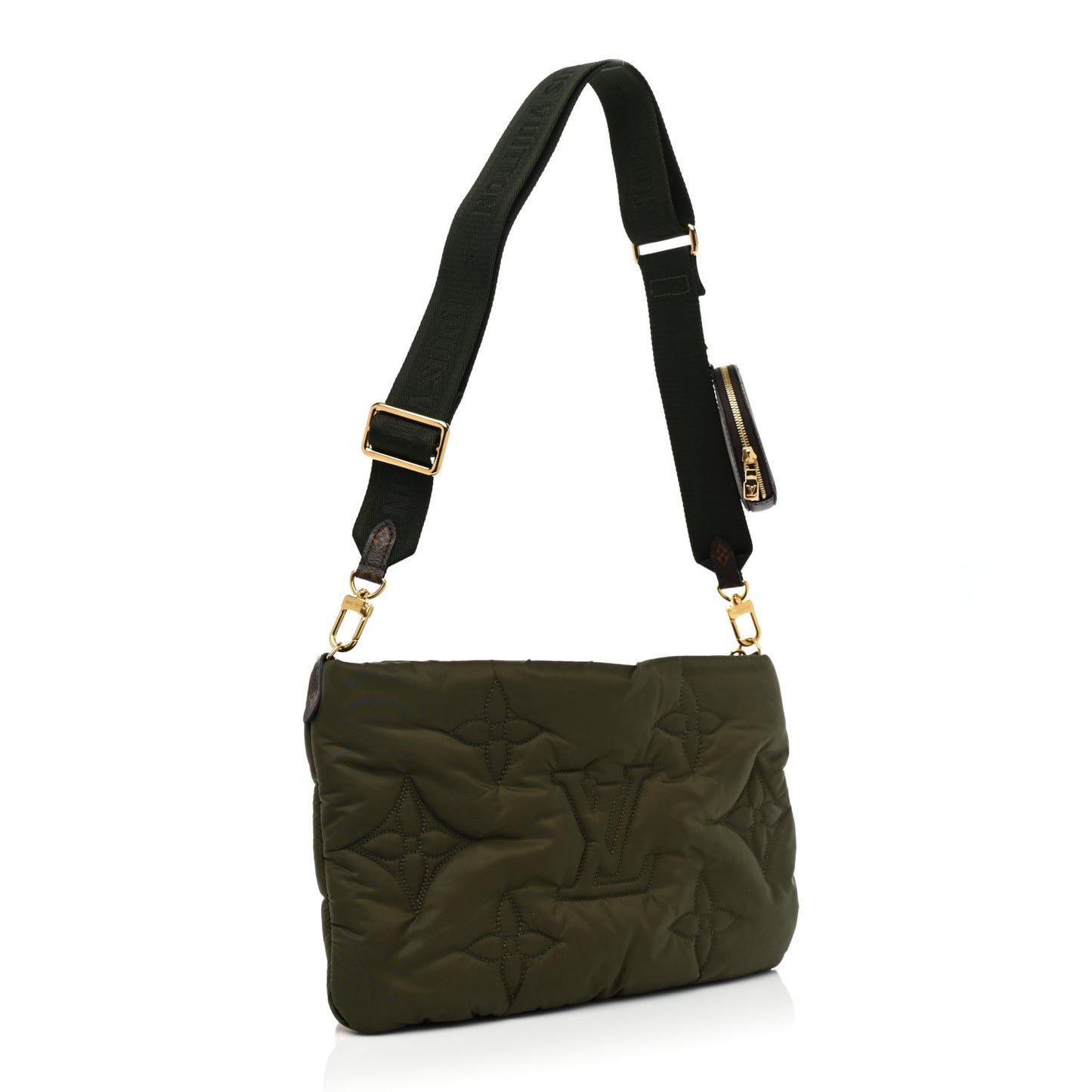Econyl Monogram Pillow Maxi Multi Pochette Accessories Kaki Beige