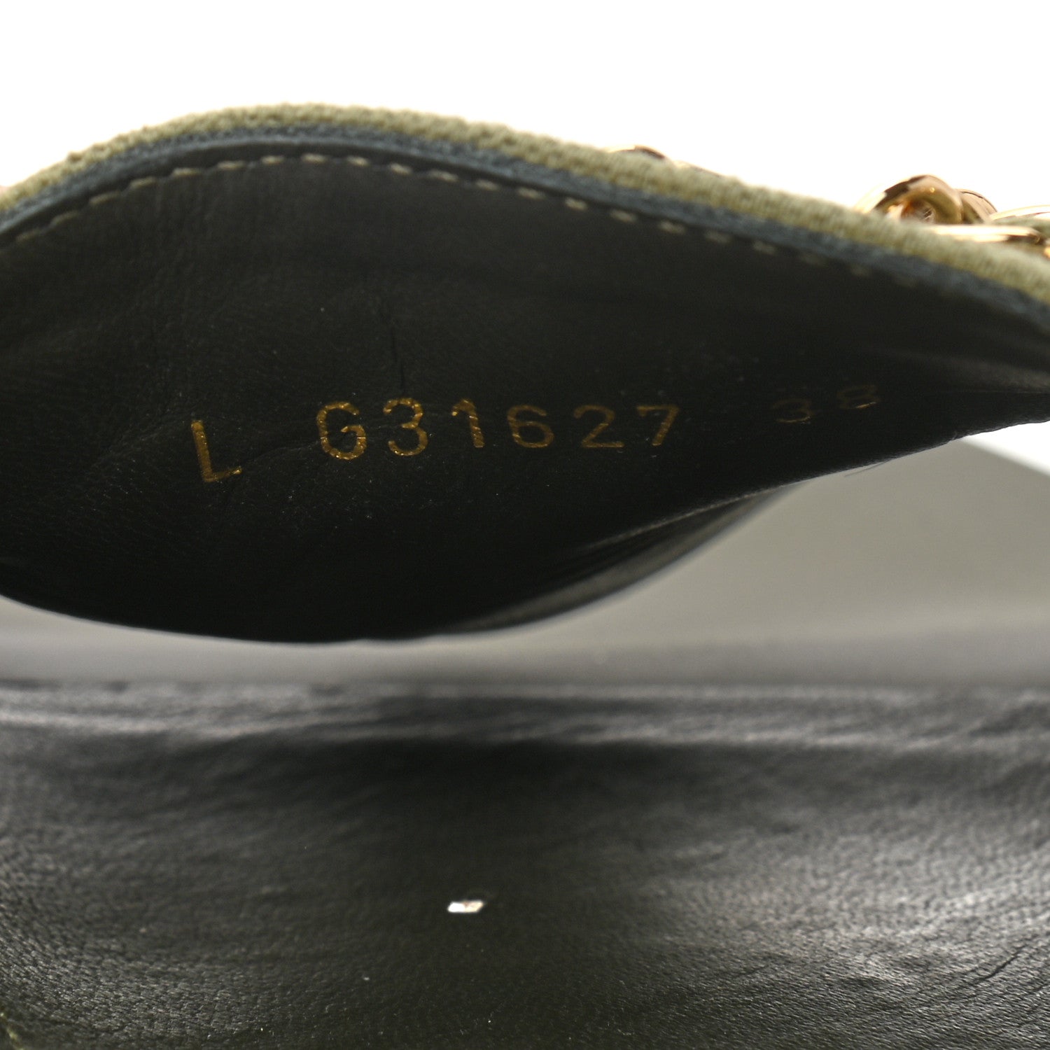 Chanel Canvas Chain Flat Sandals 38 Khaki 8 of 8