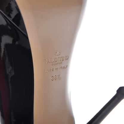 Valentino Garavani Patent Couture Bow Peep Toe 30/125mm Platform Pumps 38.5 Black 8 of 9