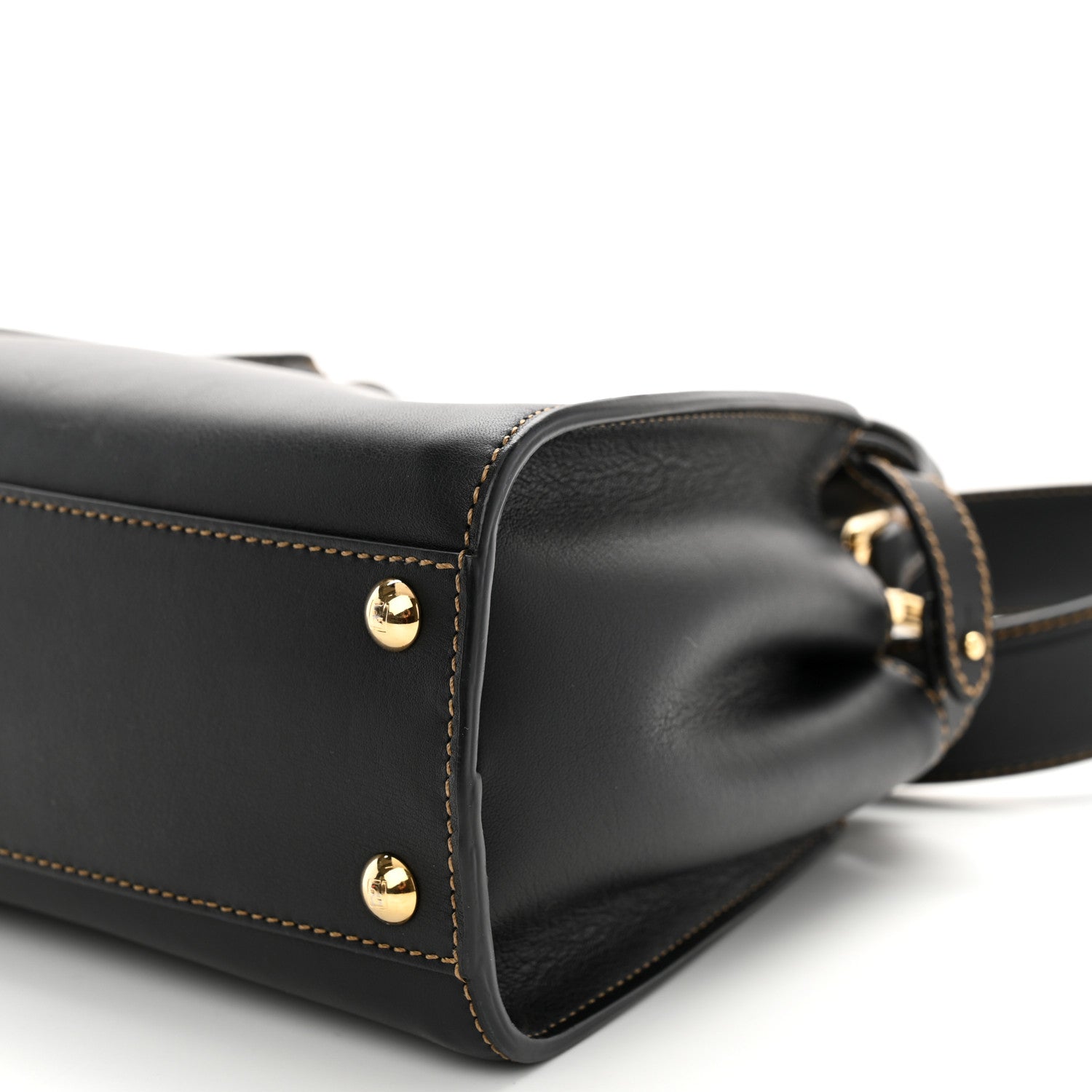 Fendi Vitello King Canvas Chinese New Year Tiger Embroidered Mini Peekaboo Iconic Satchel Black Dark Yellow 10 of 10