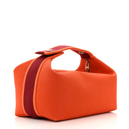 Hermes Canvas Small Bride-A-Brac Pouch Orange Burgundy 3 of 8
