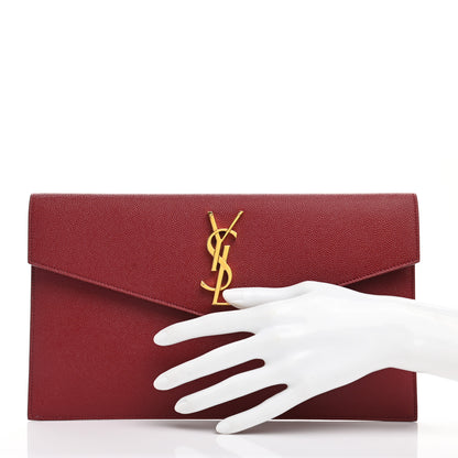 Saint Laurent Grain De Poudre Uptown Pouch Red 2 of 7
