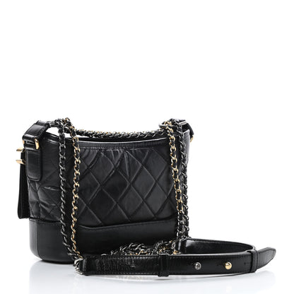 Chanel Aged Calfskin Quilted Small Gabrielle Hobo Black 3 of 13