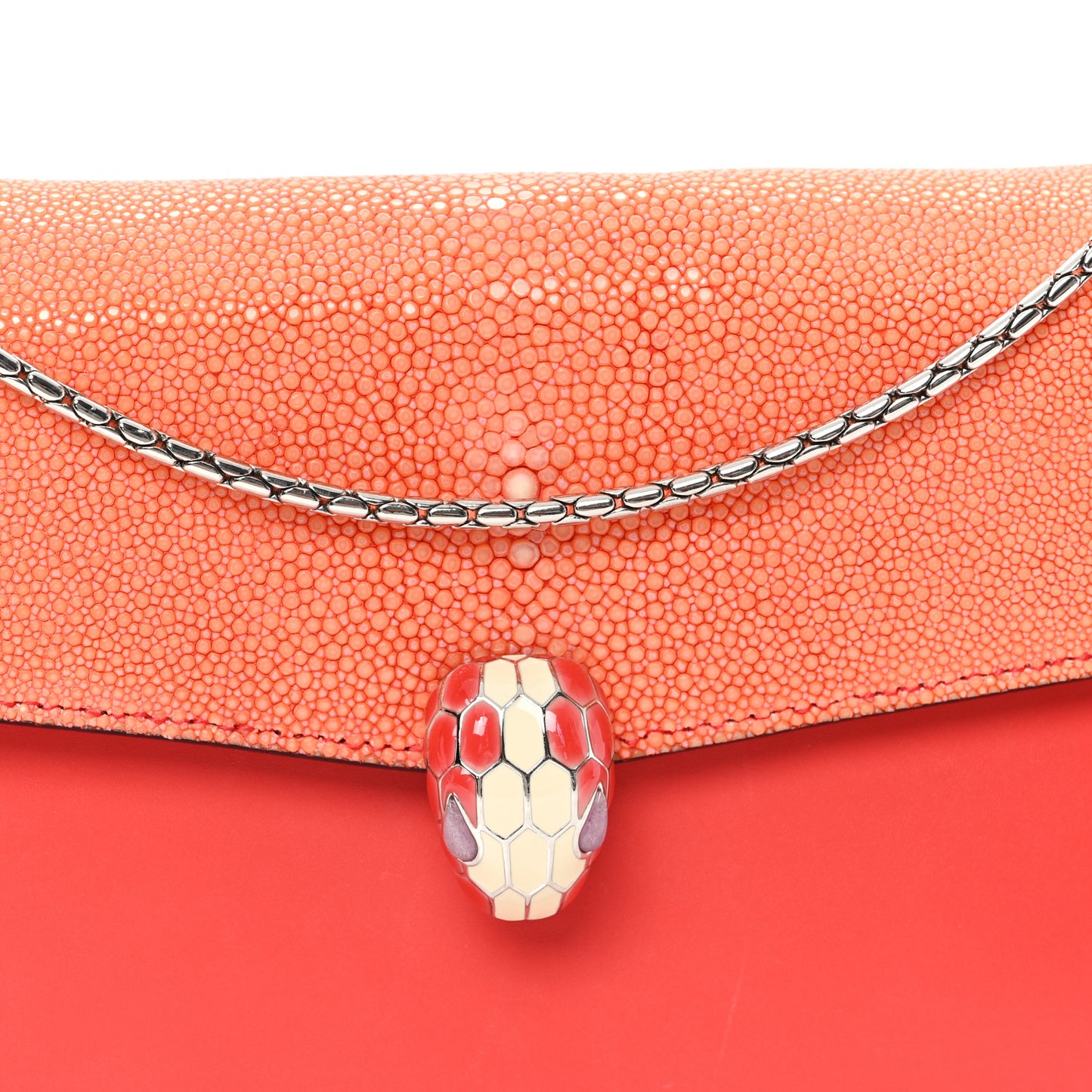 Galuchat Calfskin Serpenti Forever Crossbody Bag Orange
