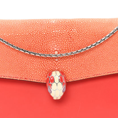 Bulgari Galuchat Calfskin Serpenti Forever Crossbody Bag Orange 8 of 10
