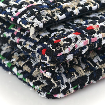 Chanel Tweed Quilted Chanel 19 Wallet On Chain WOC Black White Multicolor 8 of 10