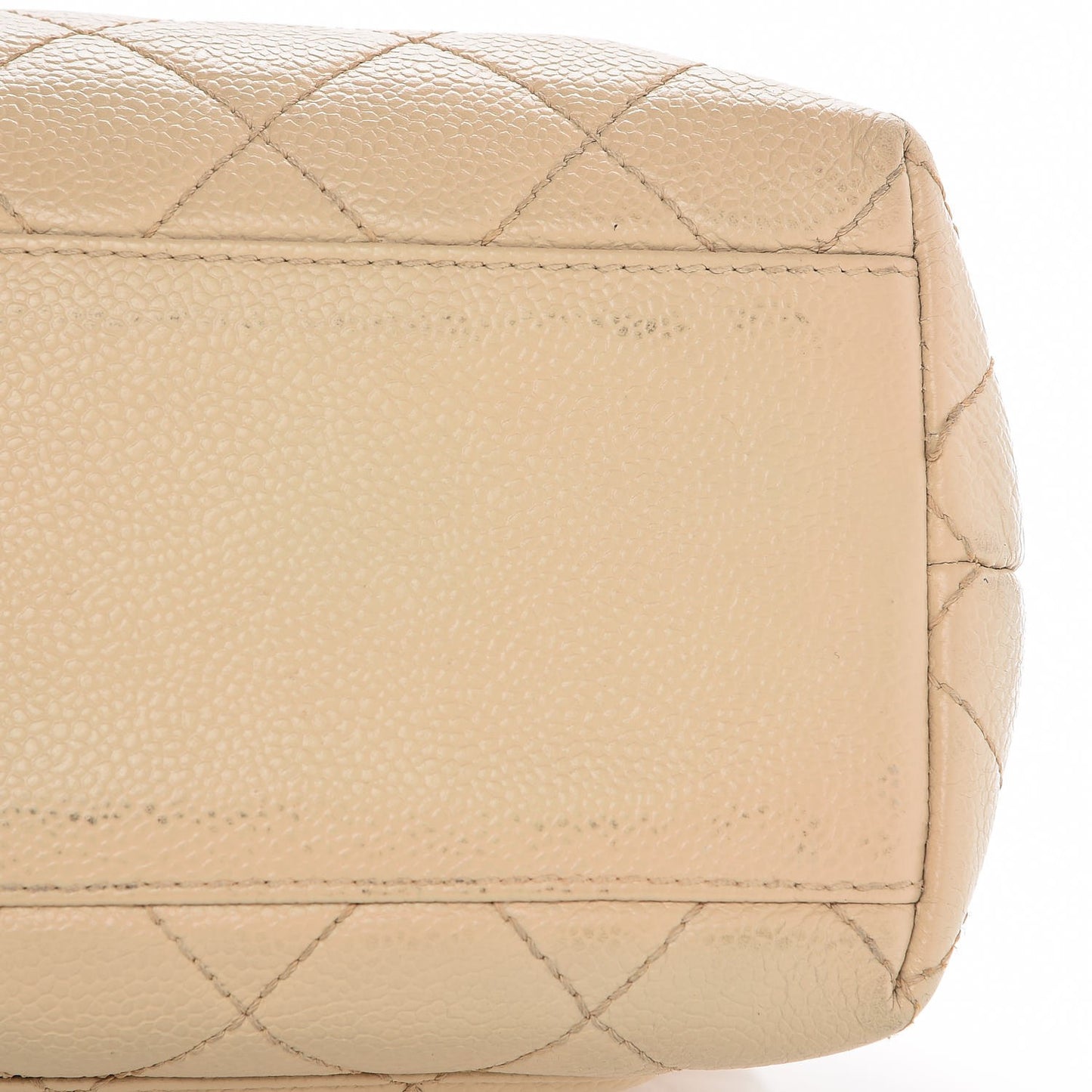 Caviar Quilted Jumbo Kelly Flap Beige Clair
