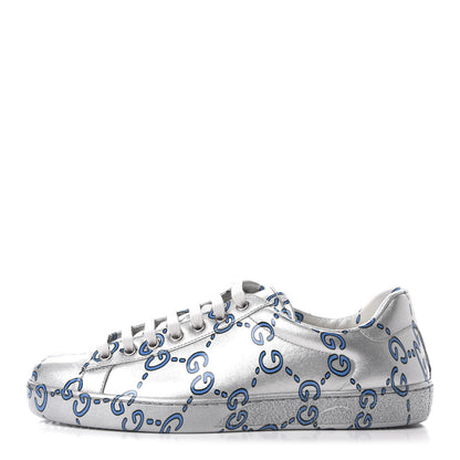 Gucci Miro Rubber Wax GucciGhost Print Mens New Ace Sneakers 7 Silver 1 of 10