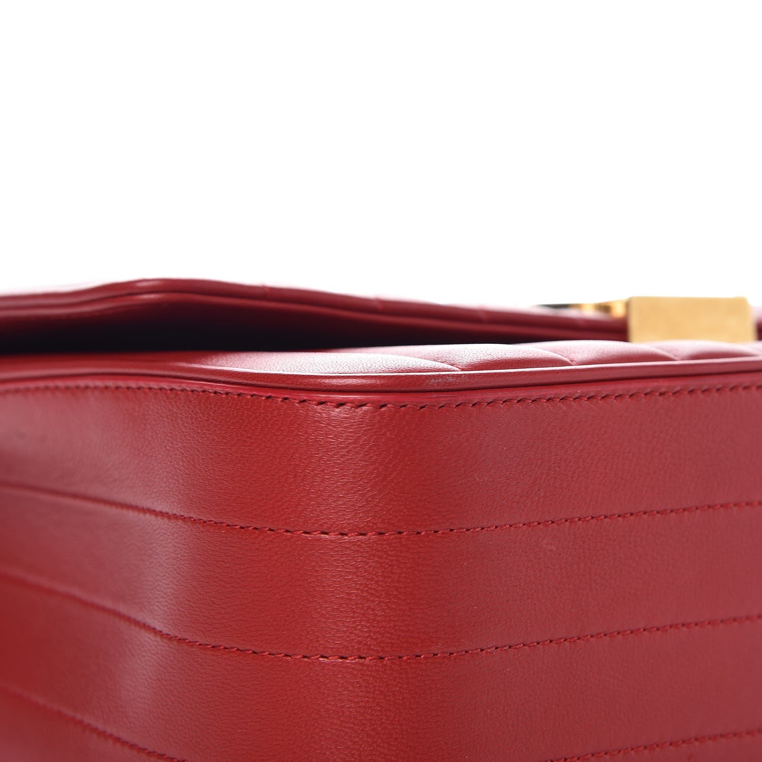 Saint Laurent Lambskin Matelasse Monogram Large Vicky Chain Bag Rouge Eros 9 of 9