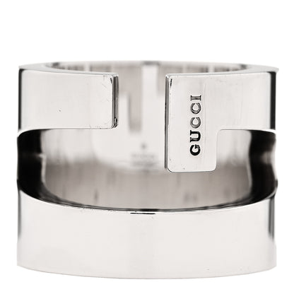 Gucci Sterling Silver G Cutout Band Ring 63 10.25 1 of 7