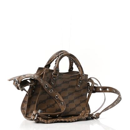 Balenciaga Coated Canvas BB Monogram Neo Cagole Handbag XS Beige Brown 4 of 11