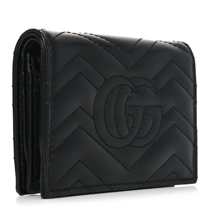 Gucci Calfskin Matelasse GG Marmont Card Case Wallet Black 3 of 8