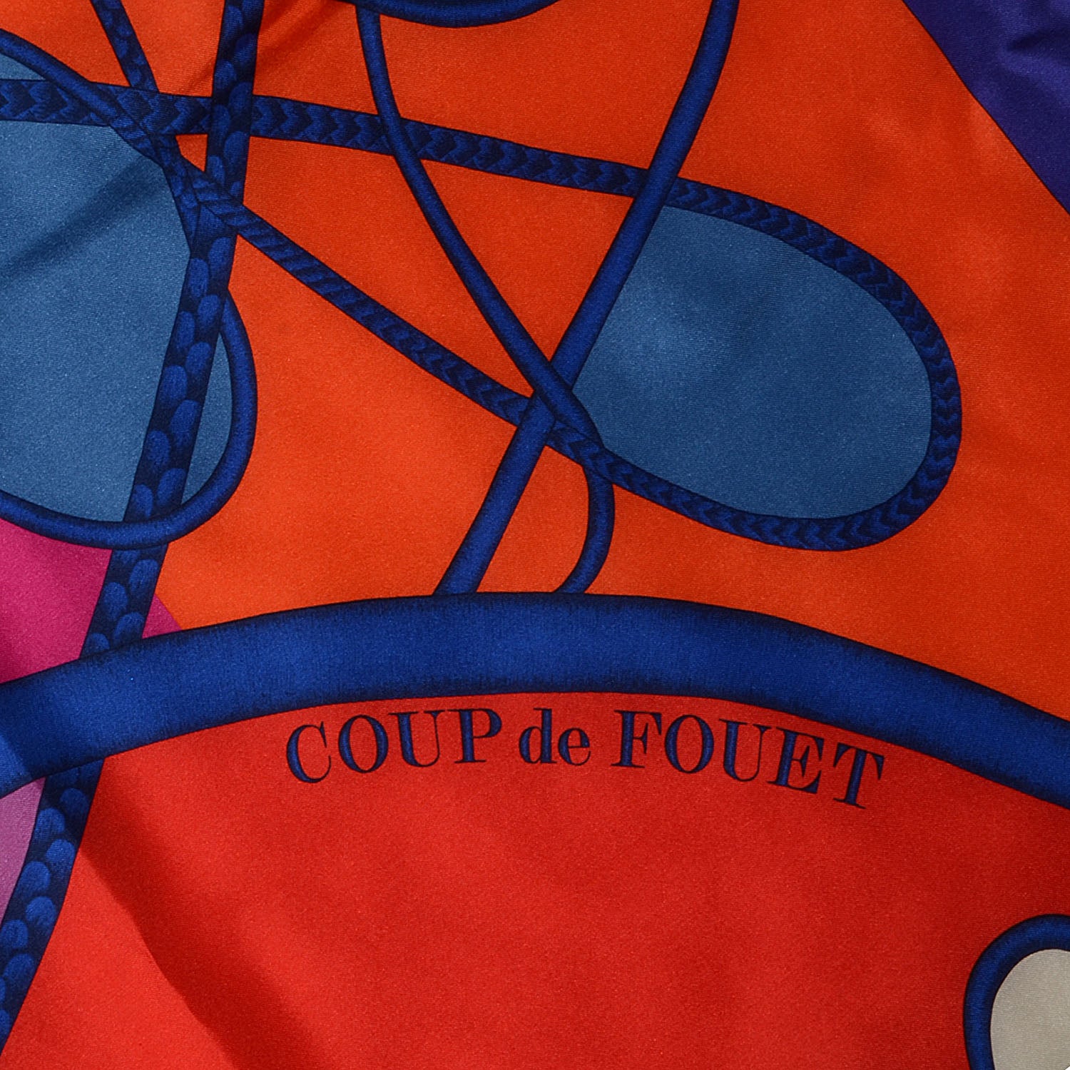 Hermes Silk Twill Coup de Fouet GM Scarf 140 Encre Violet Rose Indien 3 of 6