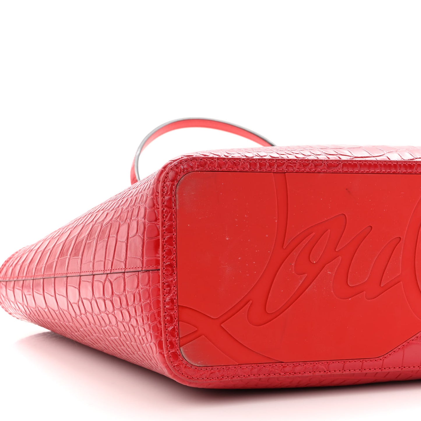 Calfskin Crocodile Embossed Spikes East West Cabata Tote
