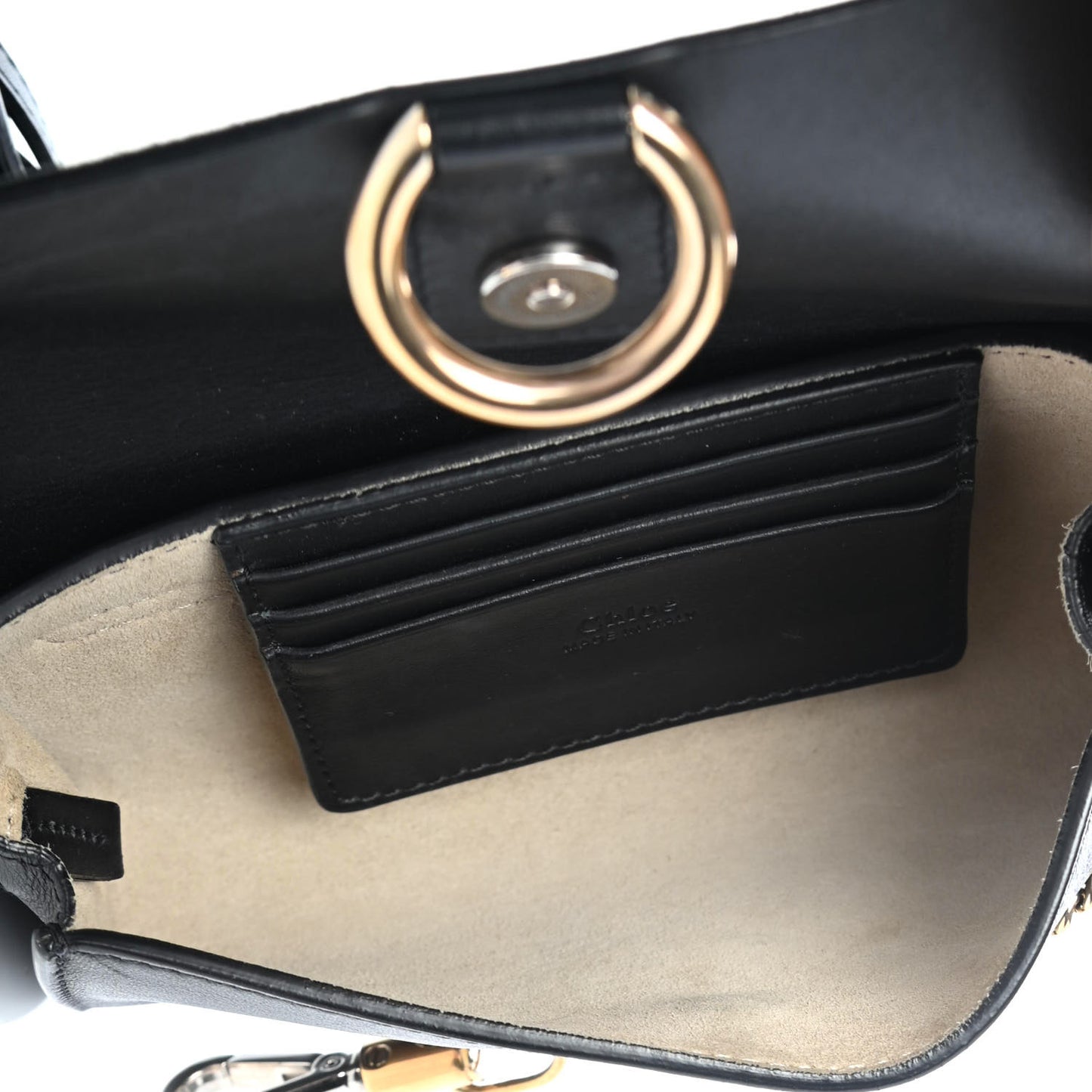 Suede Calfskin Mini Faye Shoulder Bag Black