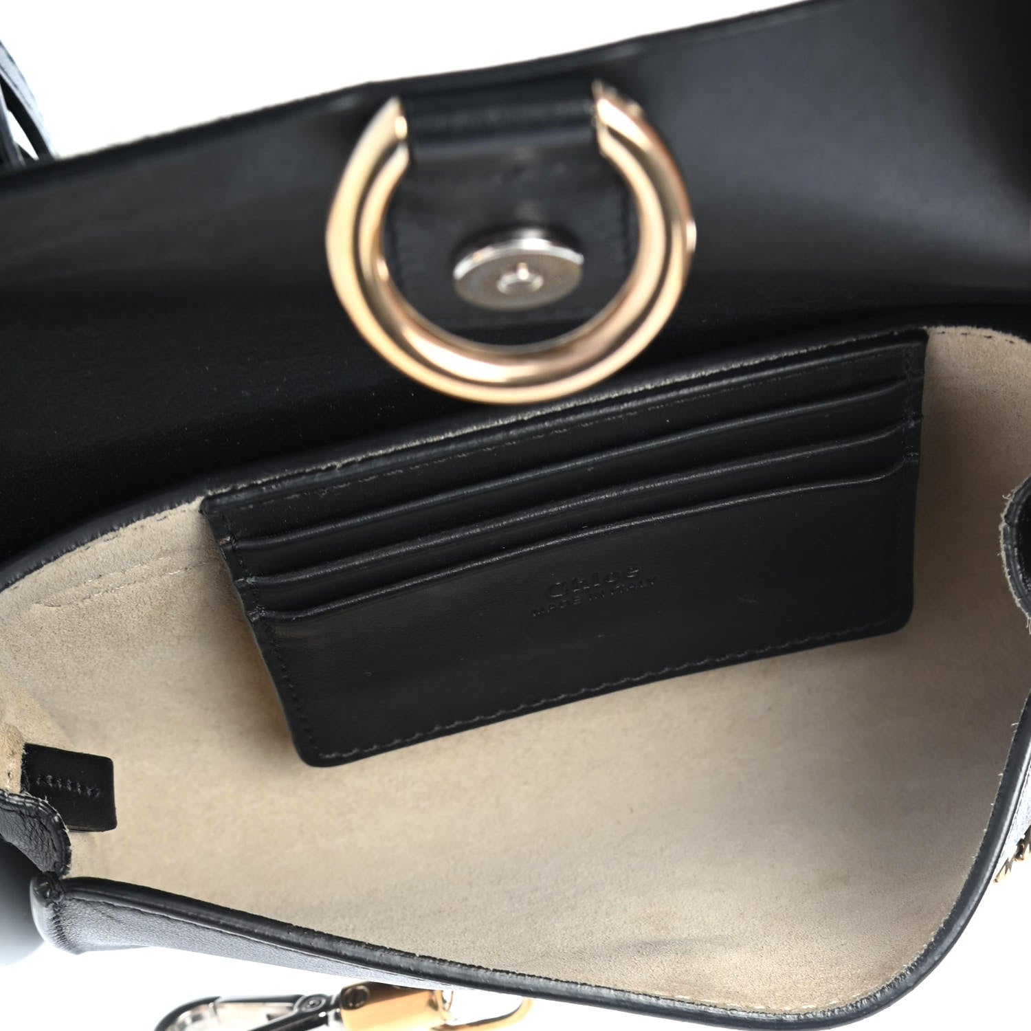 Chloe Suede Calfskin Mini Faye Shoulder Bag Black 4 of 4