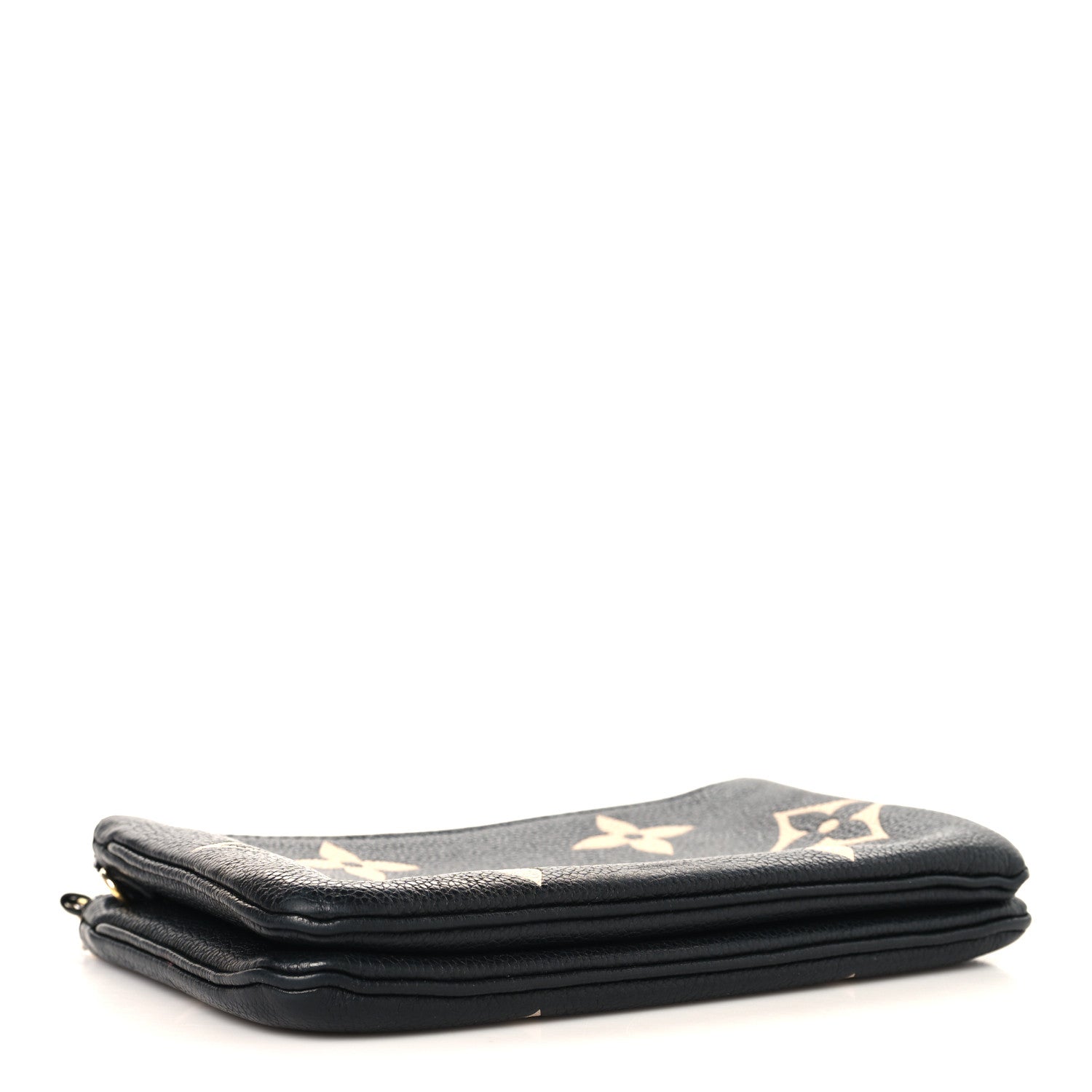 Louis Vuitton Empreinte Monogram Giant Double Zip Pochette Black Cream 4 of 12