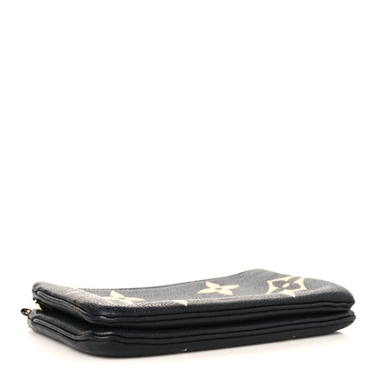 Louis Vuitton Empreinte Monogram Giant Double Zip Pochette Black Cream 4 of 12